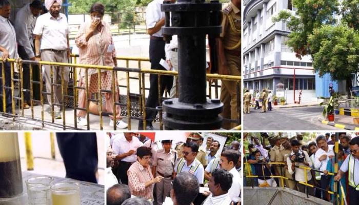 நீர் மேலாண்மை குறித்து புதுவை ஆளுநர் கிரண்பேடி திடீர் ஆய்வு! நீர் மேலாண்மை குறித்து புதுவை ஆளுநர் கிரண்பேடி திடீர் ஆய்வு!